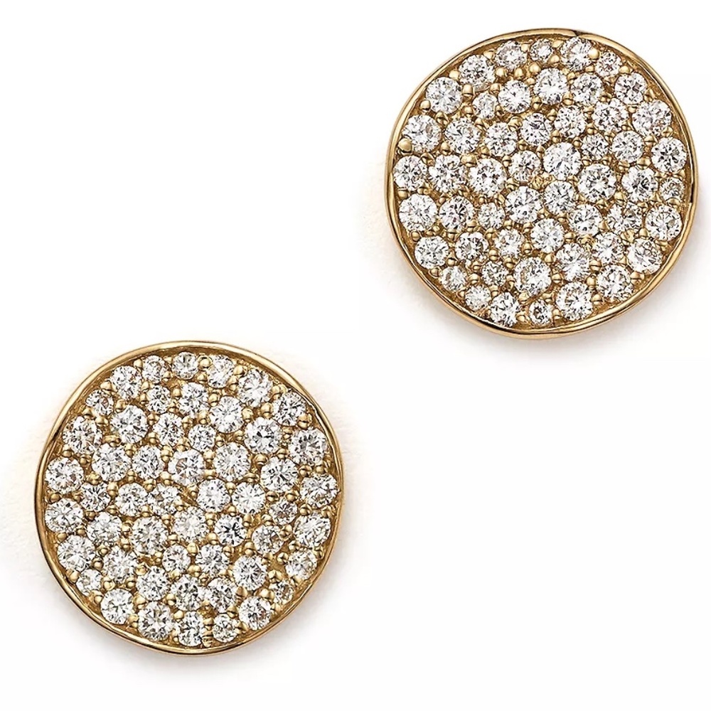 Designer IPPOLITA 18K Yellow Gold & Diamonds STARDUST Stud Earrings Retail $3495
